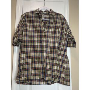 Vtg Mens Aeropostale Polo Plaid‎ Three Button Size Small
